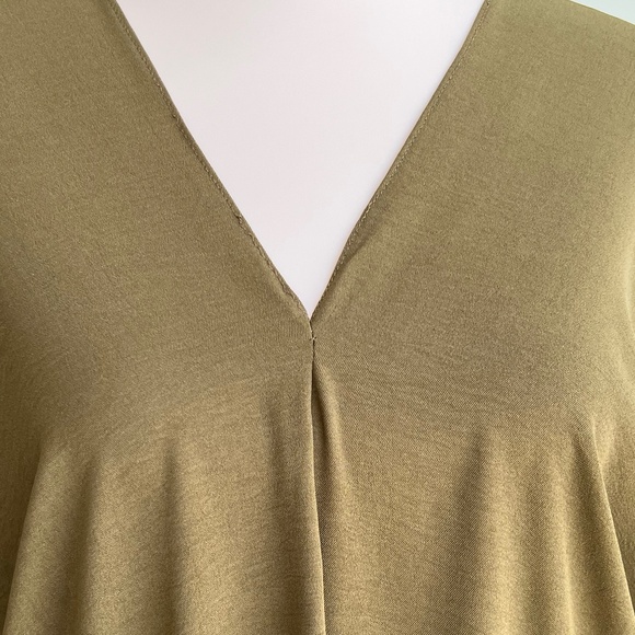 0066/  Army Green Dress Viscose Crinkle Airflow - Picture 6 of 8